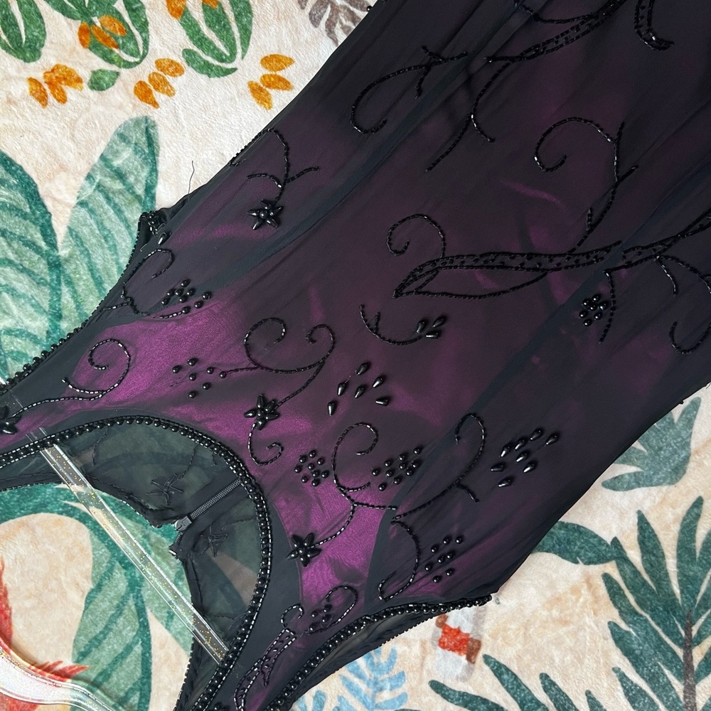 Sheer Purple Scala beaded dress